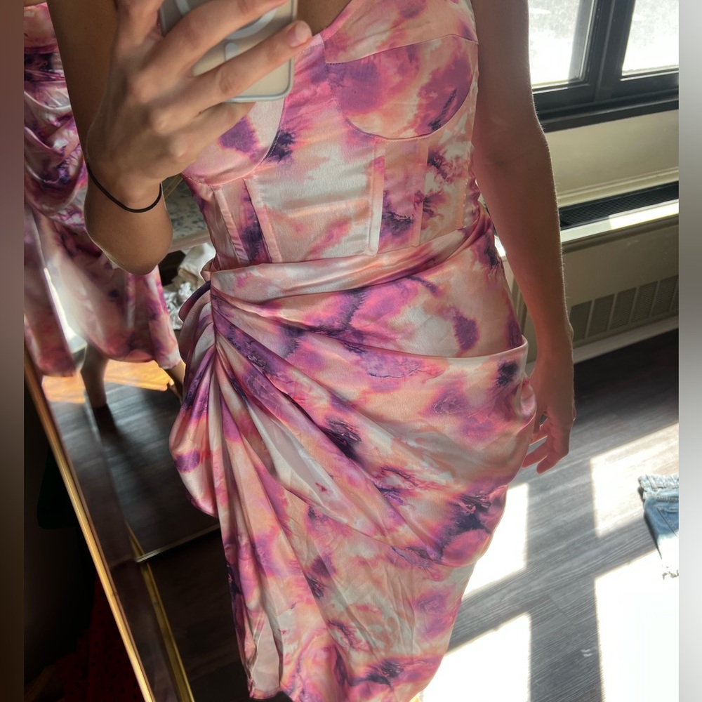 Beautiful pink and purple midi dress